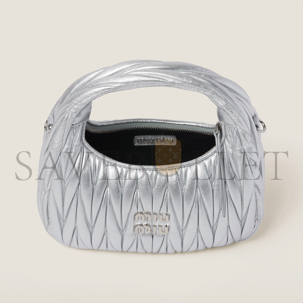 MIU MIU WANDER MATELASSÉ NAPPA LEATHER HOBO BAG 5BC125 (20*17*6cm) MIU MIU WANDER MATELASSÉ NAPPA LEATHER HOBO BAG 5BC125 (20*17*6cm)